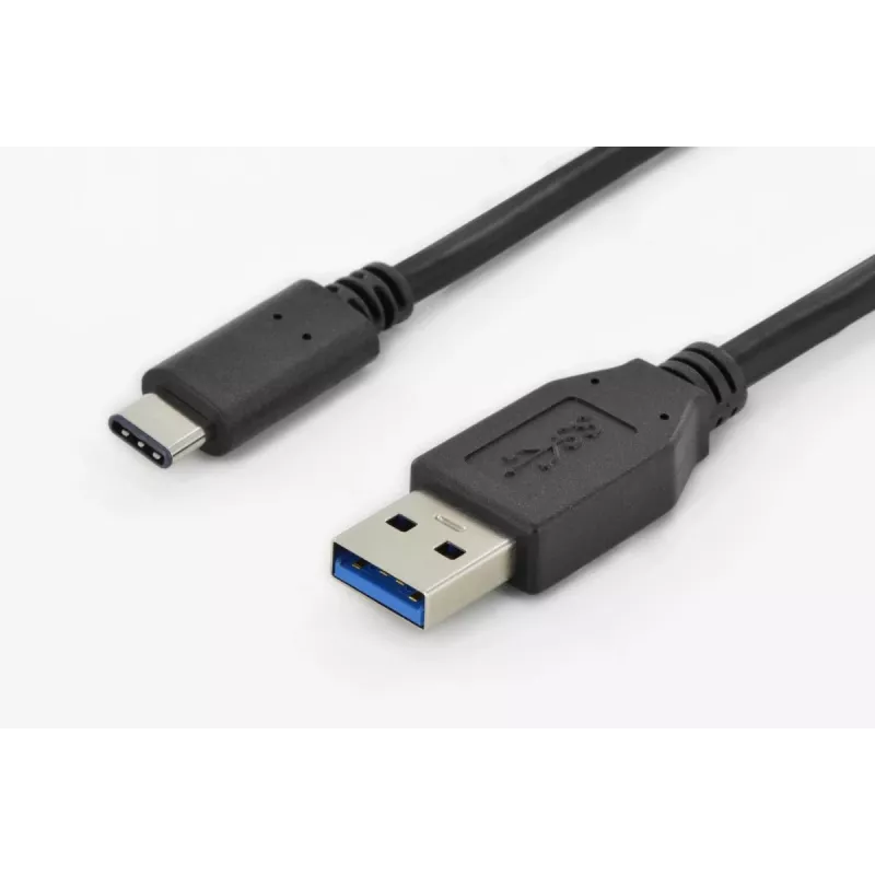 DIGITUS ASSMANN USB Type-C liitäntäkaapeli, Type-C - A M/M, 1m Super Speed musta