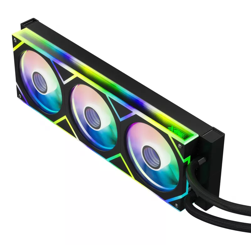 XPG LEVANTE II 360 musta, all-in-one-nestekylmä, 12 cm, musta