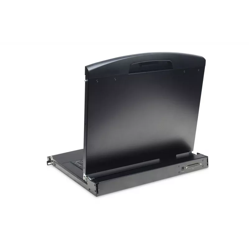 DIGITUS Modularized 43,2 cm (17 inch) TFT-konsoli 8-porttisella KVM:llä, RAL 9005 musta – Qwertz, US