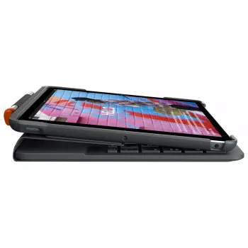 LOGITECH Slim Folio iPad 7. sukupolvelle grafiitti Qwertz saksa
