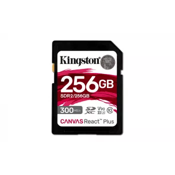Kingston Technology 256 GB Canvas React Plus SDXC UHS-II 300R/260W U3 V90 Full HD/4K/8K:lle