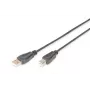 DIGITUS ASSMANN USB 2.0 -liitäntäkaapeli, Type-A - B M/M, 5m USB 2.0 -yhteensopiva musta