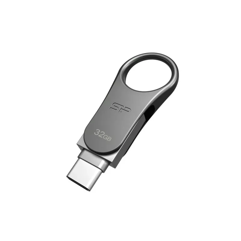 SILICON POWER Mobile C80 – 32 GB Dual-USB-muistitikku – Type-C / Type-A – harmaa