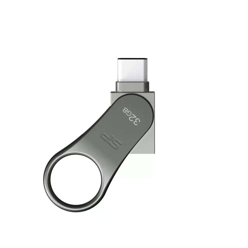SILICON POWER Mobile C80 – 32 GB Dual-USB-muistitikku – Type-C / Type-A – harmaa