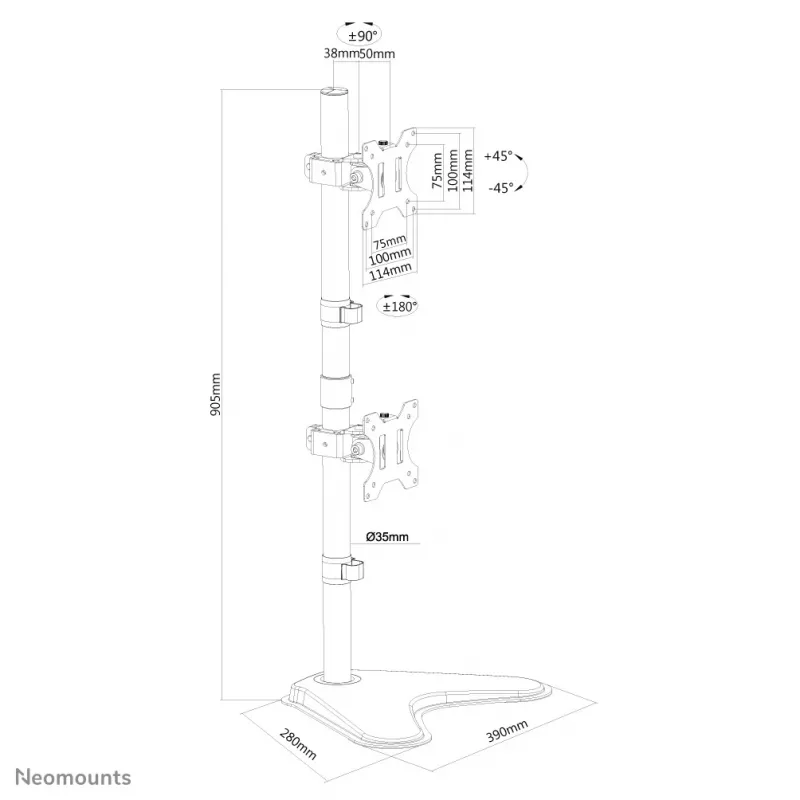Neomounts FPMA-D550DDVBLACK -näyttöteline 10-32