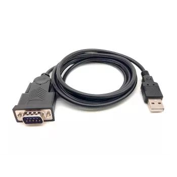 Equip USB-A -sarjakaapeli (DB9), M/M 1,5m, musta, 1,5 m, USB Type-A, DB-9, uros, uros