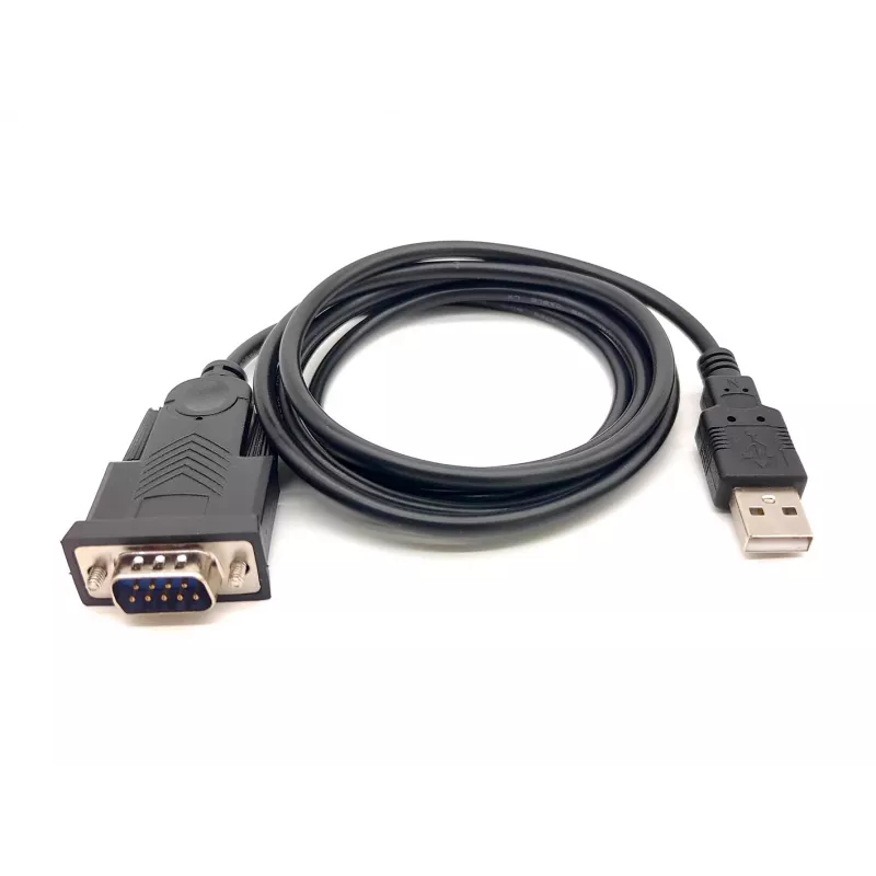 Equip USB-A -sarjakaapeli (DB9), M/M 1,5m, musta, 1,5 m, USB Type-A, DB-9, uros, uros