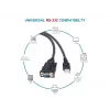 Equip USB-A -sarjakaapeli (DB9), M/M 1,5m, musta, 1,5 m, USB Type-A, DB-9, uros, uros