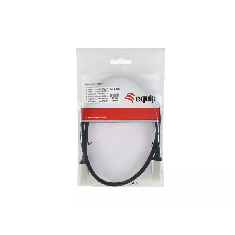 Equip DisplayPort 1.4 Premium-kaapeli, 3m, 3 m, DisplayPort, DisplayPort, uros, uros, 7680 x 4320 pikseliä