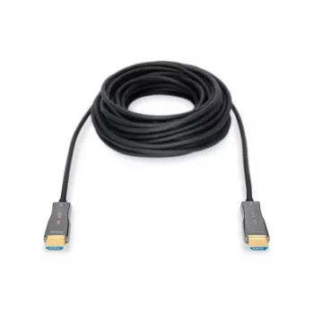 DIGITUS HDMI AOC hybridi-kuitu-kaapeli, tyyppi A M/M, 30 m UHD 4K@60Hz, CE, musta