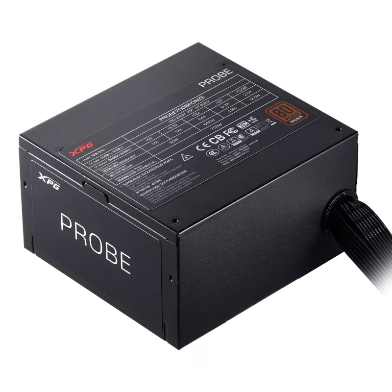 XPG PROBE 700 BRONZE virtalähde, 700 W, 100 - 240 V, 47 - 63 Hz, 10 A, aktiivinen, 19 A