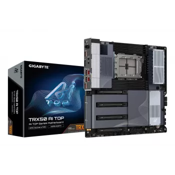 GIGABYTE TRX50 AI TOP-2B emolevy - AMD Ryzen Threadripper PRO 7000 CPU:t, 16+8+4 vaihetta digitaalinen VRM, jopa 5200 MHz DDR5, 4xPCIe 5.0 M.2, Wi-Fi 7, 10 GbE LAN, USB 4