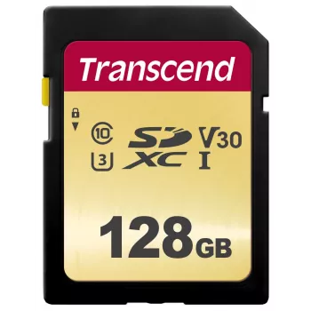 Flash-muisti Transcend 128 GB SDXC UHS-I 500S