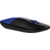 HP Z3700 sininen langaton hiiri, molempikätinen, optinen, RF Wireless, 1200 DPI, sininen