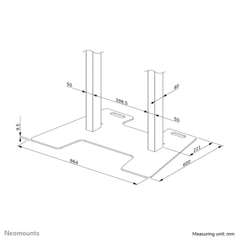 Neomounts AFP-875BL lattalevy - ruuvattava