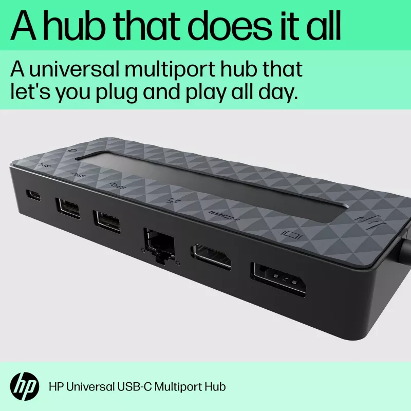 HP Universal USB-C Multiport Hub USB 3.2 Gen 1 Type-C musta