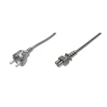 DIGITUS virtajohto, CEE 7/7 (Type-F) - C5 M/F, 75 cm H05VV-F3G 0,75 mm² musta