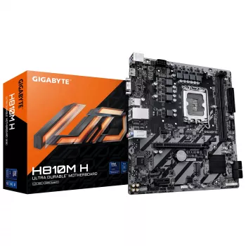 Emolevy GIGABYTE H810M H Micro ATX, Intel H810 -piirisarja, LGA 1851, DDR5, 2x DIMM enintään 128 GB, PCIe 4.0, HDMI 2.1