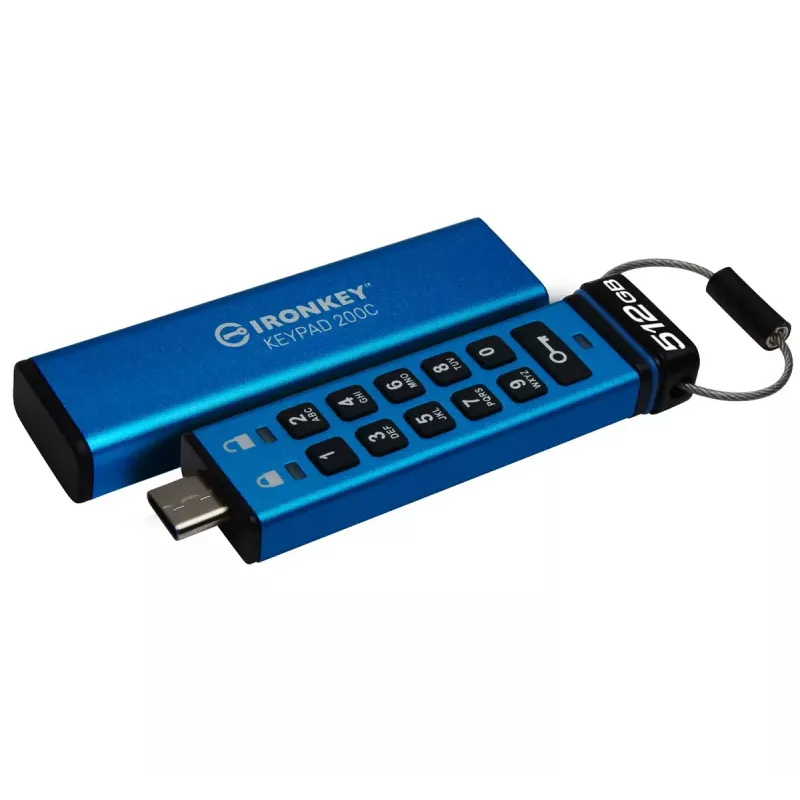 MUISTITIKKU 512GB Kingston IronKey Keypad 200C AES-256 USB-C retail