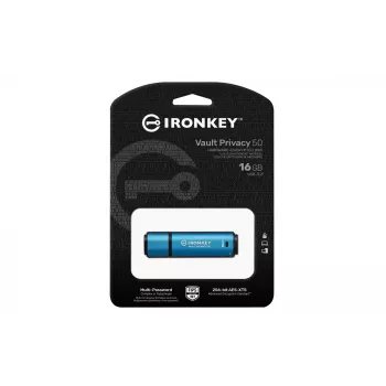 Kingston Technology IronKey 16GB Vault Privacy 50 AES-256 salattu, FIPS 197