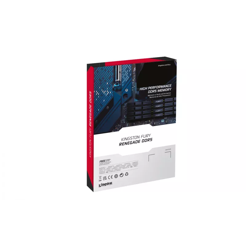 Kingston Technology FURY 32GB 6400MT/s DDR5 CL32 DIMM (2 kpl:n pakkaus) Renegade Silver