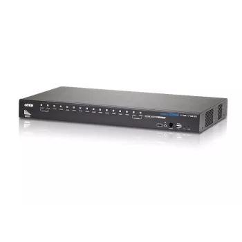 ATEN 16-porttinen USB - HDMI KVM-kytkin USB-oheisliitännällä, 1920 x 1200 pikseliä, WUXGA, 8,66 W, musta