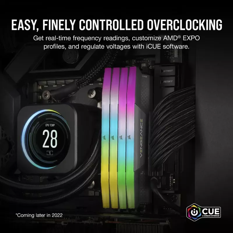 Corsair Vengeance RGB, DDR5-5200, CL40, AMD EXPO - 32 GB dual-kit, harmaa