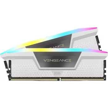 CORSAIR -muisti 32GB DDR5 (2x16GB) DRAM 5200MT/s CL40 Vengeance RGB -muistisarja - valkoinen
