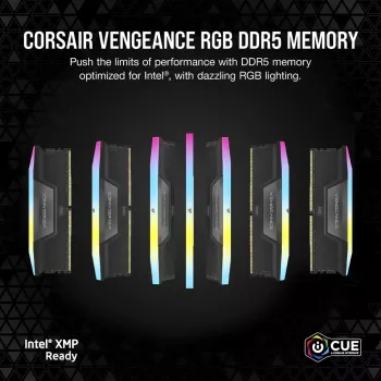CORSAIR -muisti 32GB DDR5 (2x16GB) DRAM 6400MT/s CL32 Vengeance RGB -muistisarja - musta