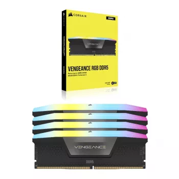 CORSAIR -muisti 192GB DDR5 RGB (4x48GB) DRAM 5200MT/s CL38 Vengeance -muistisarja – musta