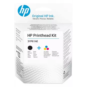HP 3YP61AE tulostuspääsarja musta/kolmivärinen GT, musta, syaani, magenta, keltainen, pigmenttimuste, väriainemuste, 2 kpl