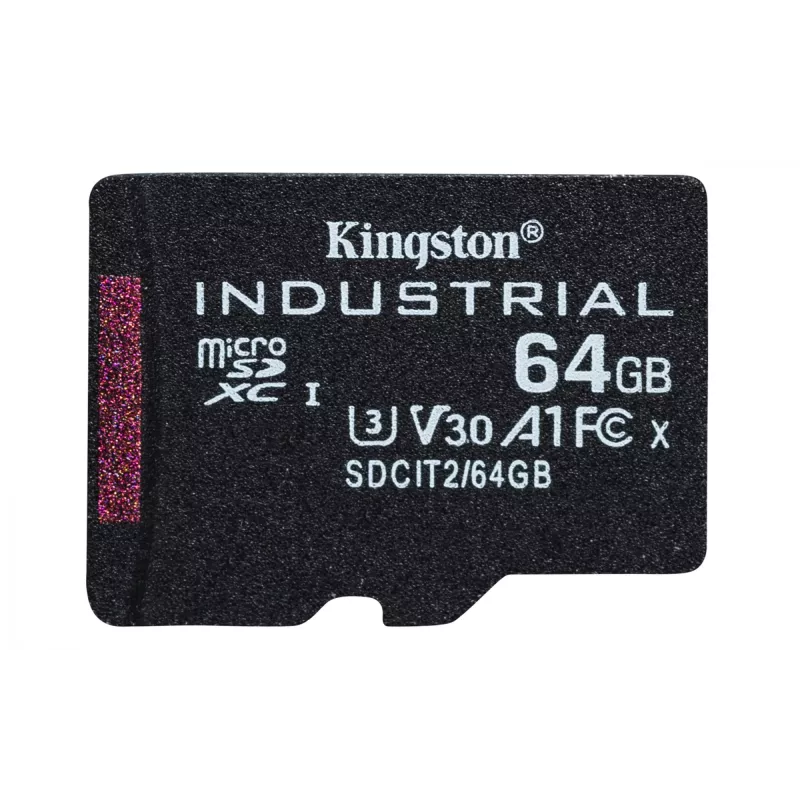 Kingston Technology 64 GB microSDXC Industrial C10 A1 pSLC -kortti + SD-sovitin