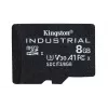 Kingston Technology 8GB microSDHC Industrial C10 A1 pSLC -kortti + SD-sovitin