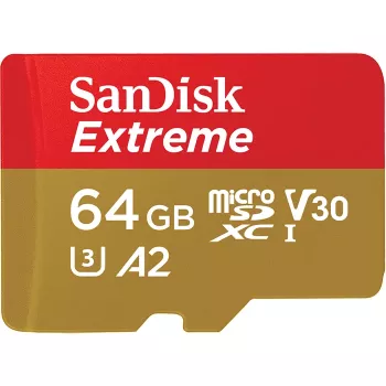WESTERN DIGITAL Extreme microSDXC 64GB SD-sovitin action-kameroille ja drooneille 170MB/s 80MB/s A2 C10 V30 UHS-I U3