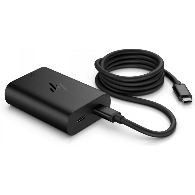HP 600Q7AA 65 W GaN USB-C kannettavan laturi, 2 × USB-C, 20 V, musta