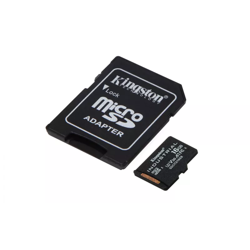 Kingston Technology 16GB microSDHC Industrial C10 A1 pSLC kortti + SD-sovitin