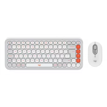 Logitech POP Icon Combo näppäimistö hiiri yleiskäyttöön Bluetooth QWERTY US International oranssi valkoinen