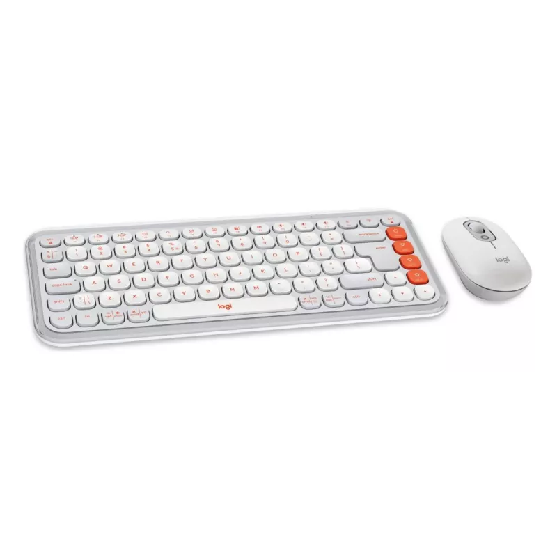Logitech POP Icon Combo näppäimistö hiiri yleiskäyttöön Bluetooth QWERTY US International oranssi valkoinen