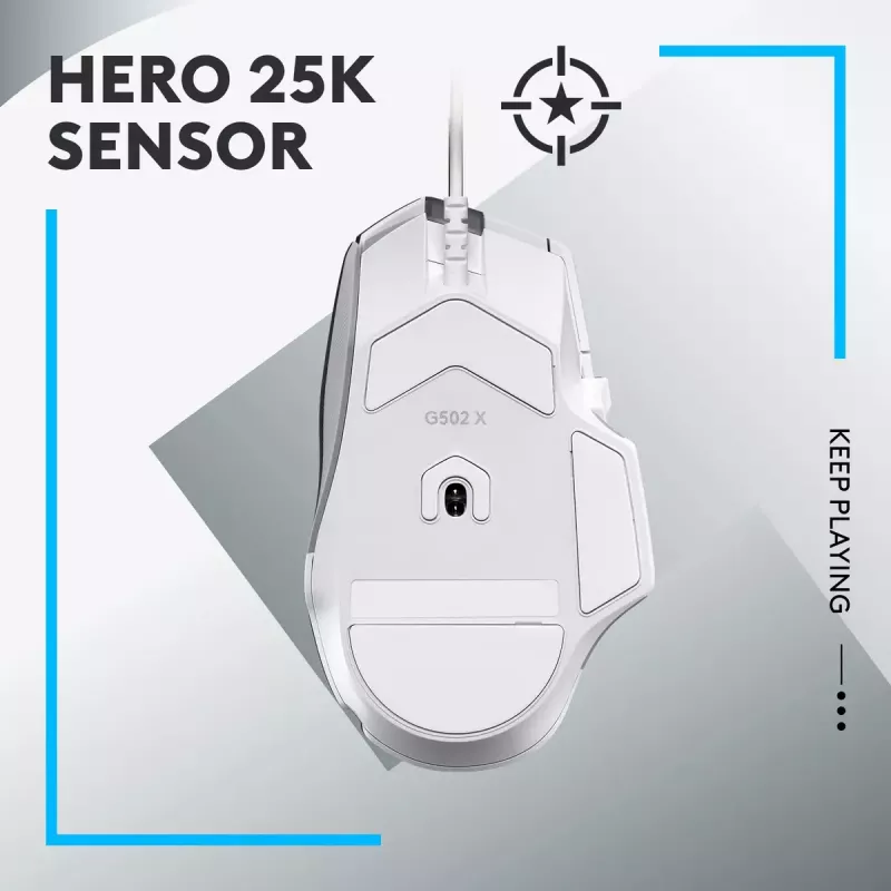 LOGITECH G502 X pelihiiri - USB - valkoinen