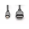 DIGITUS mini DP - DP 8K 60 Hz. DP 1.4 alumiinikotelo musta 2 m