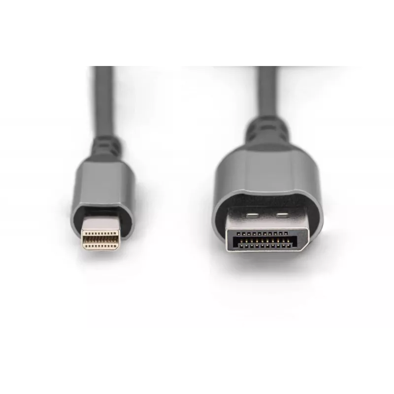 DIGITUS mini DP - DP 8K 60 Hz. DP 1.4 alumiinikotelo musta 2 m