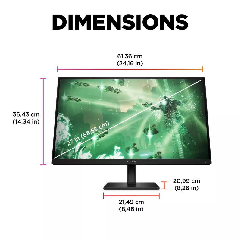 OMEN by HP 27 tuumaa QHD 165Hz pelinäyttö - OMEN 27q
