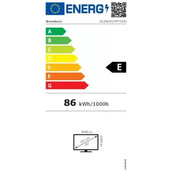 Viewsonic IFP7534 interaktiivinen valkotaulu 190,5 cm (75 tuumaa) 3840 x 2160 pikseliä kosketusnäyttö musta