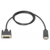 DIGITUS DisplayPort-sovitinkaapeli, DP - DVI (24+1) M/M, 2 m lukituksella, DP 1.2 yhteensopiva, CE musta