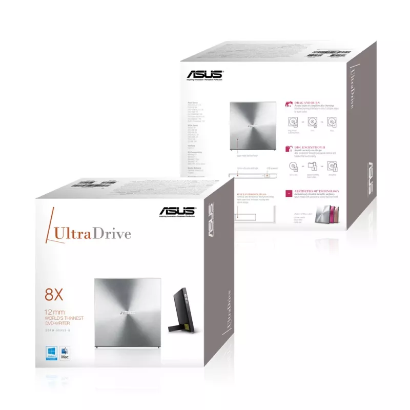 ASUS SDRW-08U5S-U optinen asema DVD Super Multi DL metallinen