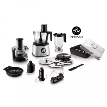 Yleiskone Philips HR7778/00 3,4 L kulho, 1300 W, 32 toimintoa, 12 nopeutta, ruostumaton teräs