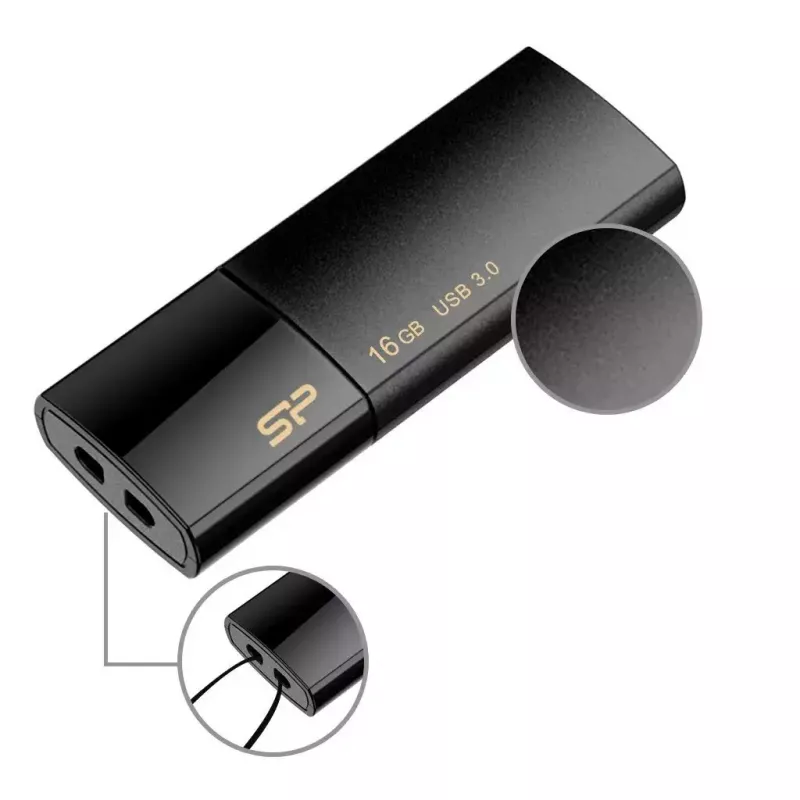 Silicon Power Blaze B05 USB-muistitikku, 16 GB, USB 3.0, musta