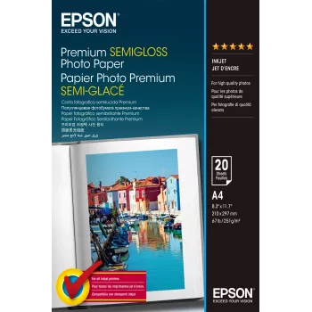Epson Premium Semi-Gloss valokuvapaperi – A4 – 20 arkkia
