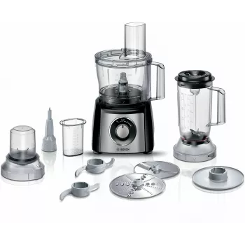 Yleiskone Bosch MCM3501M — 800 W, 2,3 l kulho, musta, 2 nopeutta, pulssitoiminto, tehosekoitin ja minisilppuri