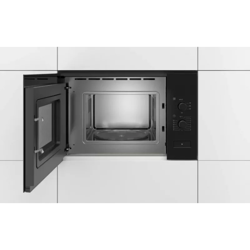 Kalusteisiin asennettava Solo-mikroaaltouuni Bosch Serie 4 BFL520MB0 — 800 W, 20 l, kiertosäädin, musta